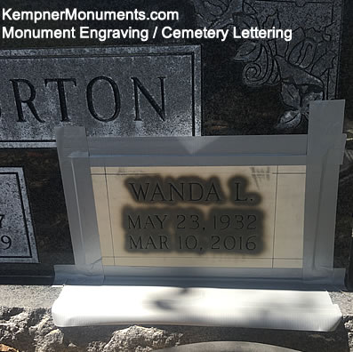 Cemetery lettering and monument engraving — Kempner Monuments